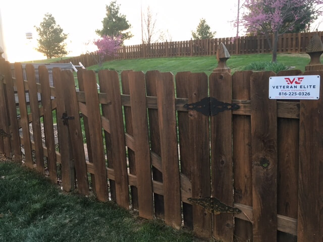 backyard fence staining